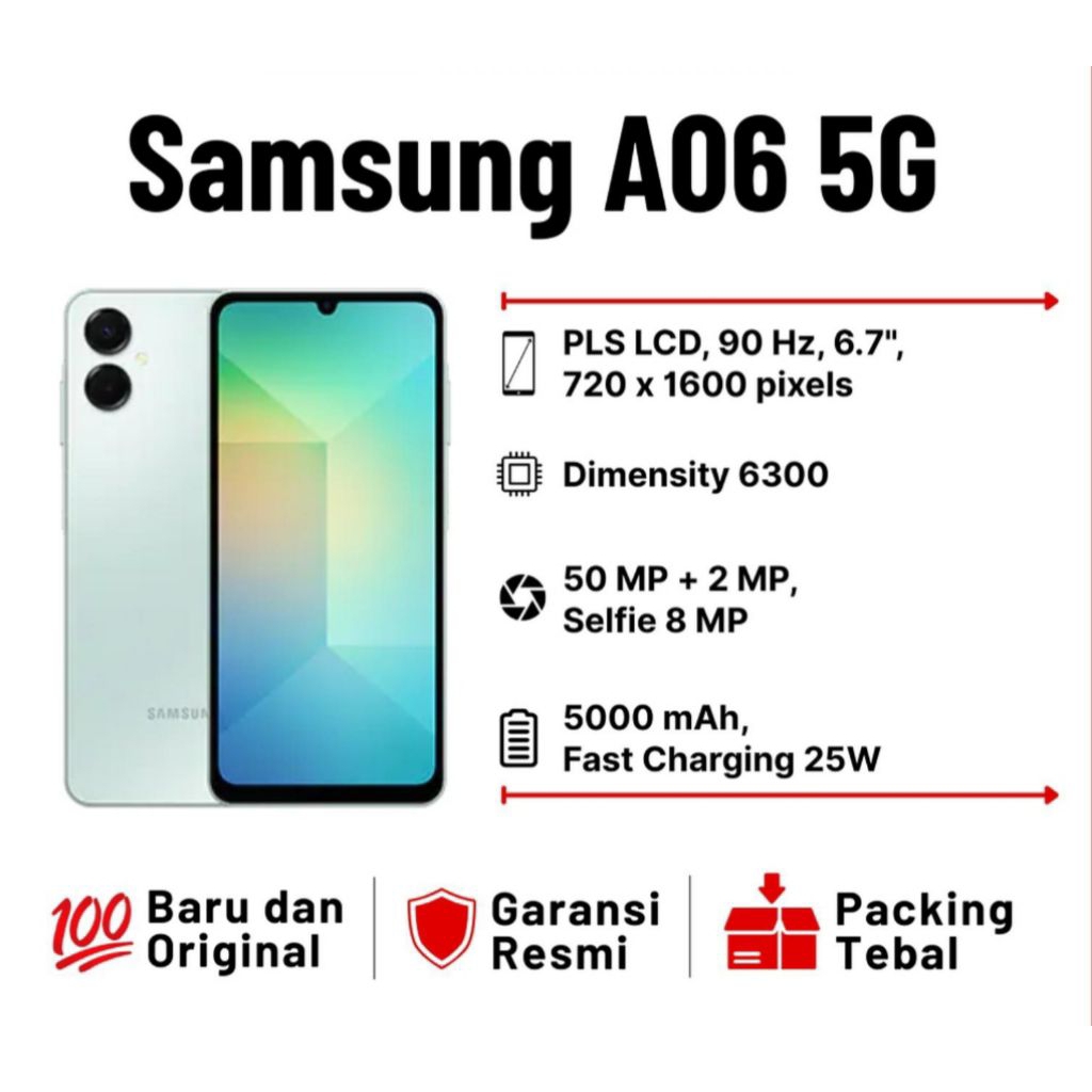 HP SAMSUNG GALAXY A06 5G 6/128GB - SAMSUNG A 06 5G RAM 6GB ROM 128GB RESMI