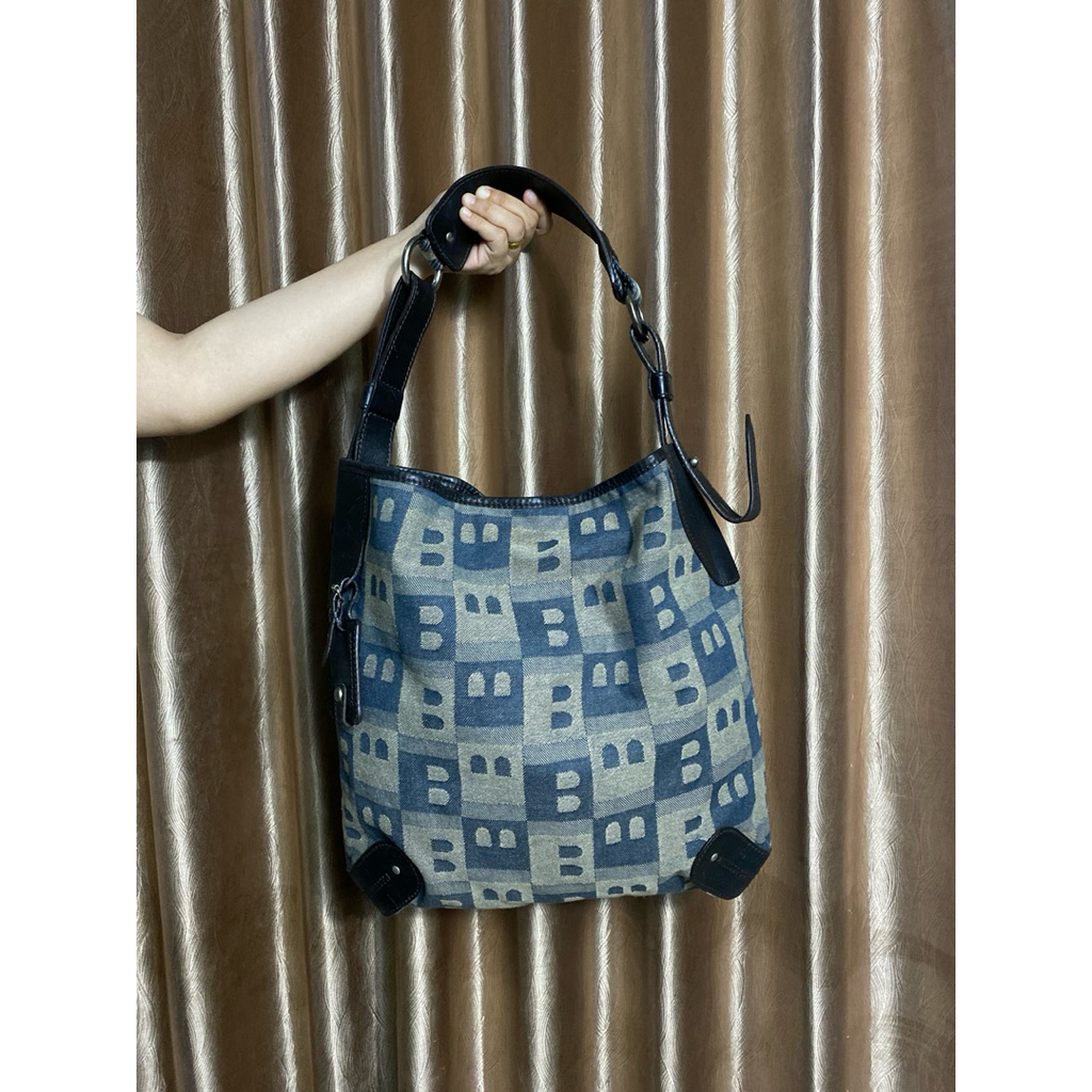 Vintage Bally Canvas Hobo Bag