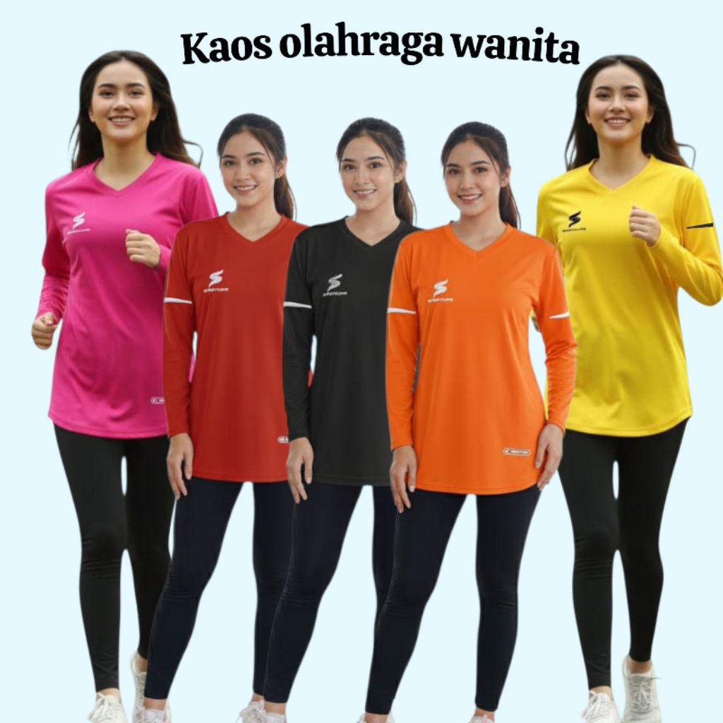 Atasan Olahraga Wanita Muslim Baju Senam Wanita Baju Fitness Baju Running Aerobic Gym Yoga Jogging