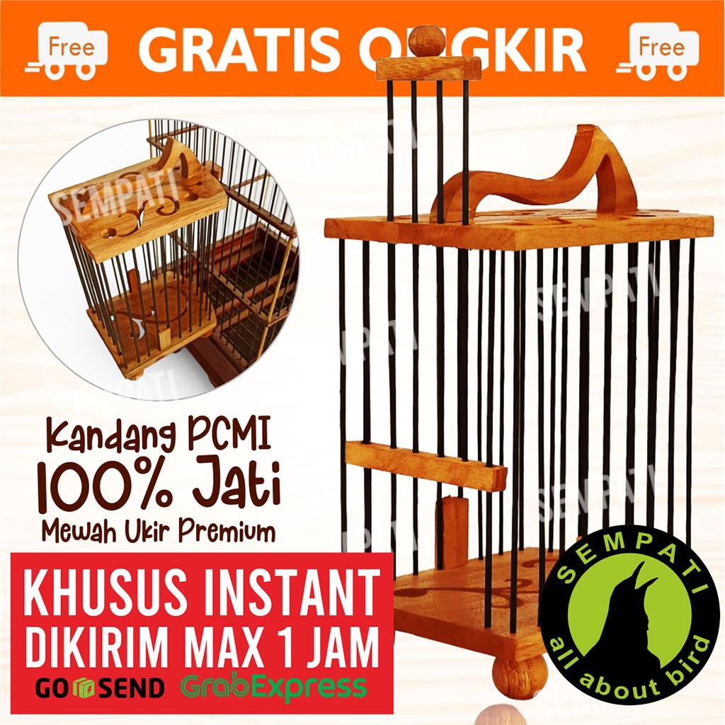 SEMPATI KHUSUS TERKIRIM 1 JAM INSTAN GRAB GOJEK Sangkar Kandang Untulan Pleci Konin Kayu Jati Koper 
