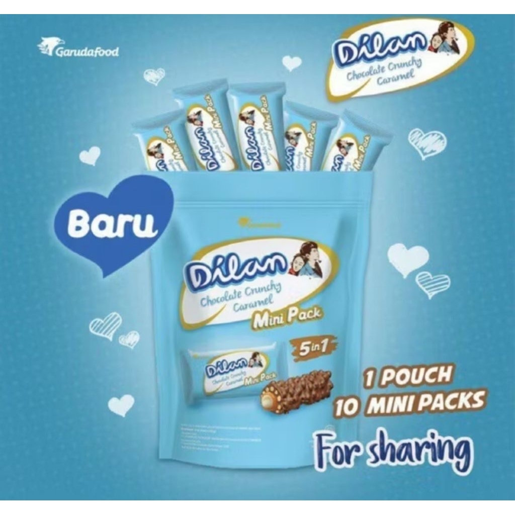 Wafer Dilan Coklat Crunchy kemasan pouch isi 10pcs