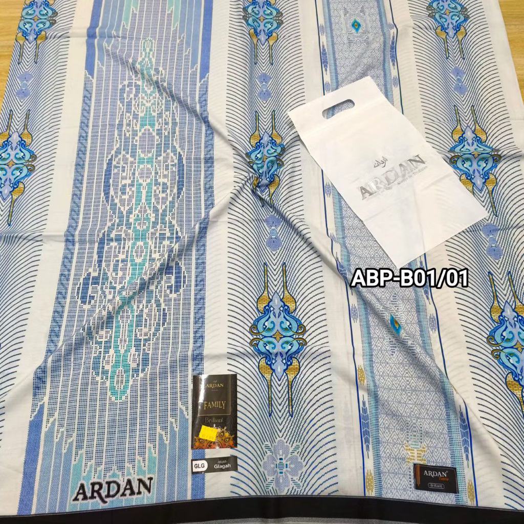 Sarung Ardan Family Briliant ( Putih ) | Silver Gold | Motif Baru
