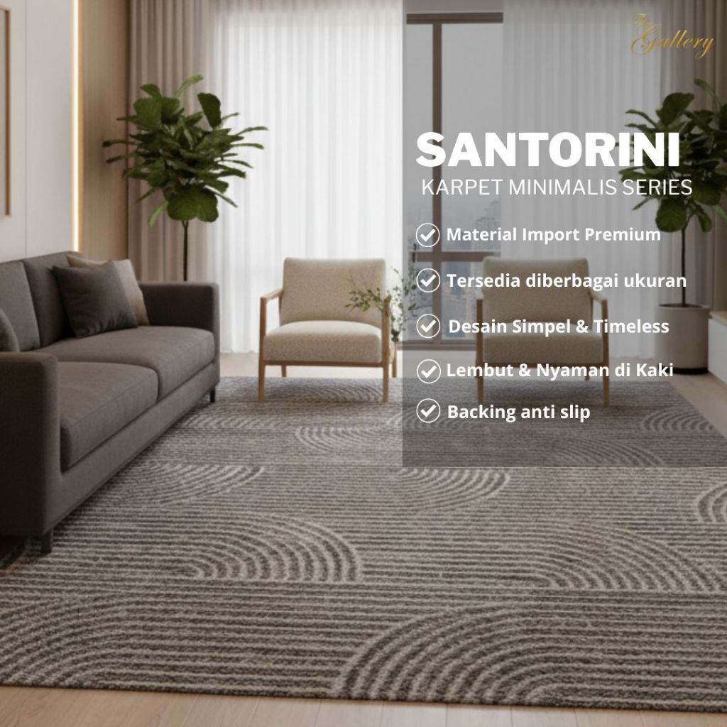Karpet Santorini Abstrak Premium – Karpet Estetik untuk Ruang Tamu Elegan