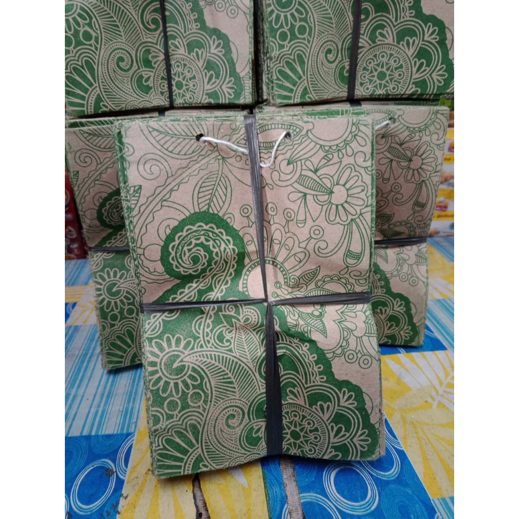 Tas Kertas Tanggung isi 50pcs Wadah Snack Batik Paper Bag Syukuran Hajatan