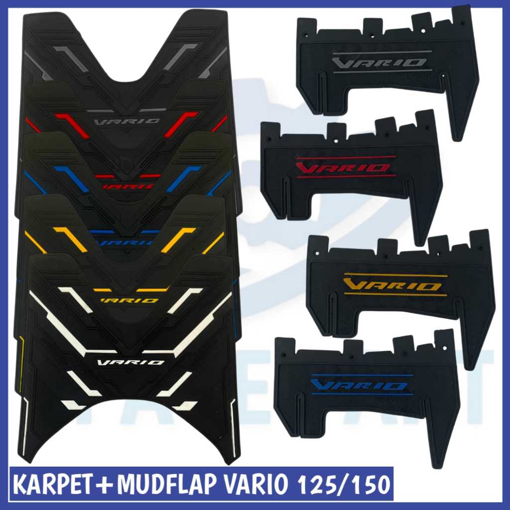 PAKET KARPET VARIO ALAS KAKI VARIO NEW + MUDFLAP VARIO 125 150 ESP KARBON MUDFLAP KARET PELINDUNG