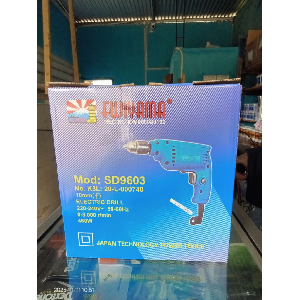 Mesin Bor Listrik 10 mm SD9603 Fujiyama / Electric Drill Fujiyama
