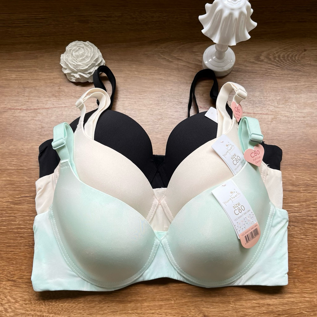 YOUNG HEARTS BRA BERKAWAT BUSA TIPIS RATA SIZE B70 32B B75 34B 34C 75C 80C 36C 38C C85 BH CANTIK PER
