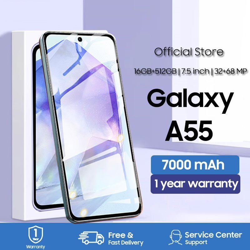 HP Galaxy A55 [5G] [NFC] 16GB+512GB - 7.6" FHD+ Layar AMOLED Berwarna Sejati +Garansi Resmi Sein Sna