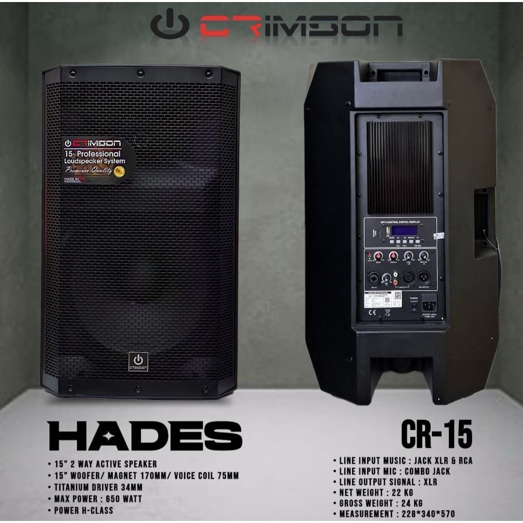 Speaker Aktif Crimson 15 in Hades CR -15