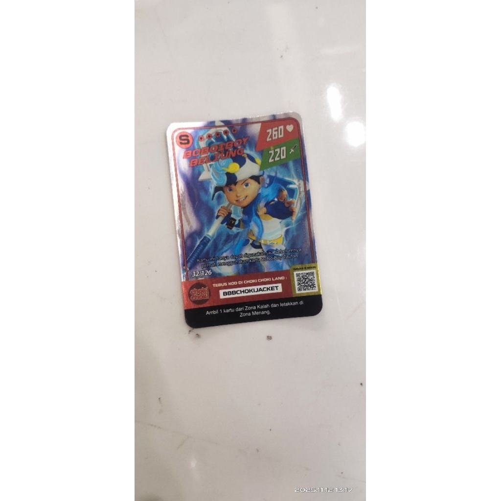 kartu anak anak      S boboiboy beliung