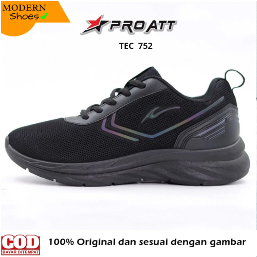 SEPATU PRO ATT TEC752 ,SEPATU ANAK SEKOLAH COWOK CEWEK SMP DAN SMA HITAM POLOS