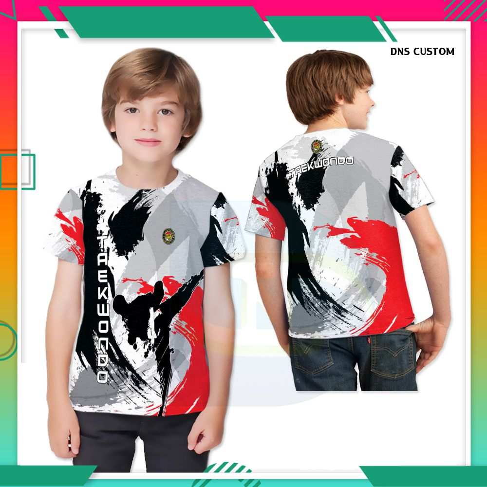 Baju Kaos Taekwondo Anak Custom || Kaos Taekwondo Anak Fullprint Custom Nickname