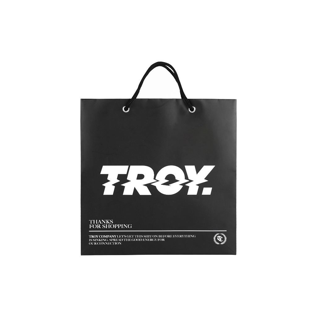 Troy Company Paper Bag Gift Bag Medium Black Glossy - Tas Hadiah Tas Souvenir Hitam Glossy PBG 3415