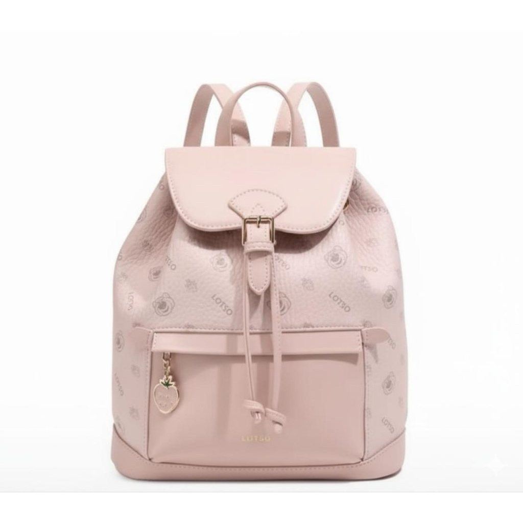 Tas Ransel Disney Lotso Mini Backpack Wanita Kulit Sintetis Pink