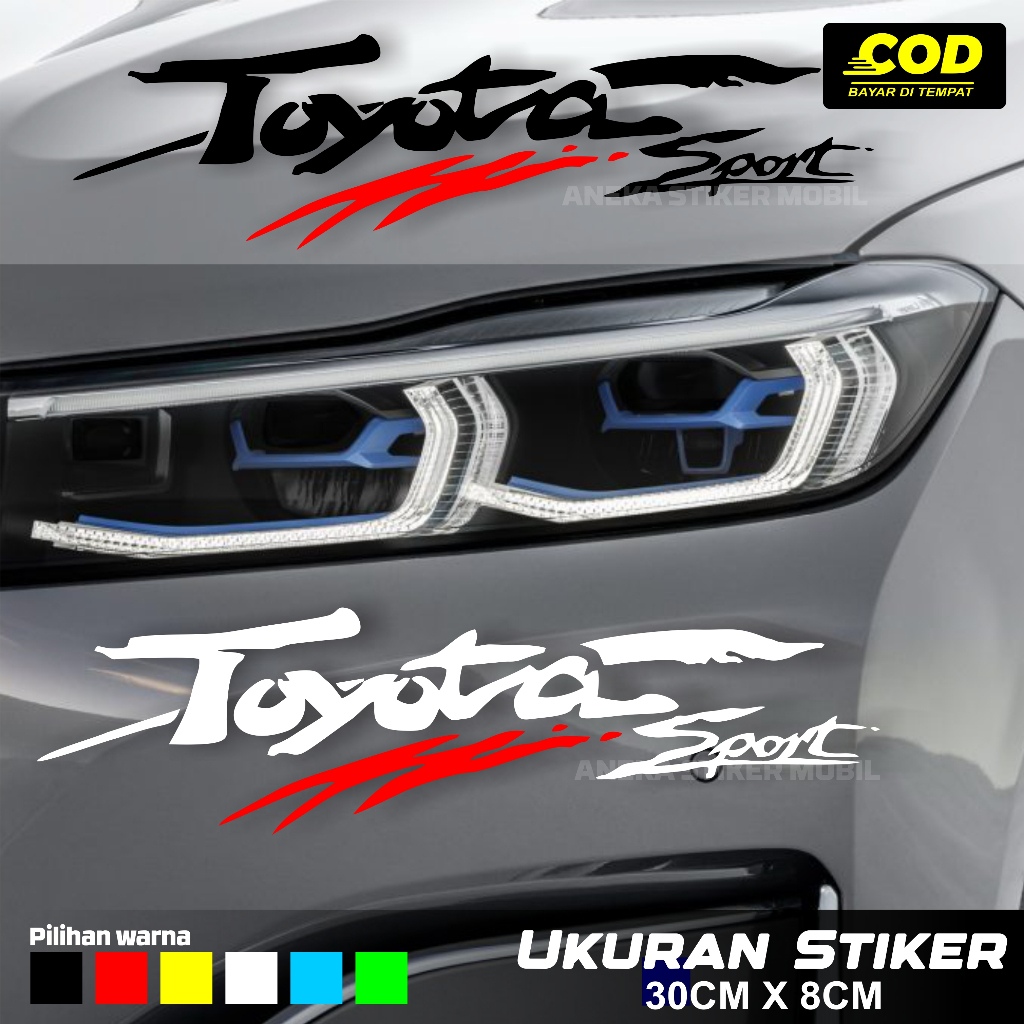 Stiker Toyota Sport Sticker Cutting Variasi Bawah Lampu Mobil Toyota