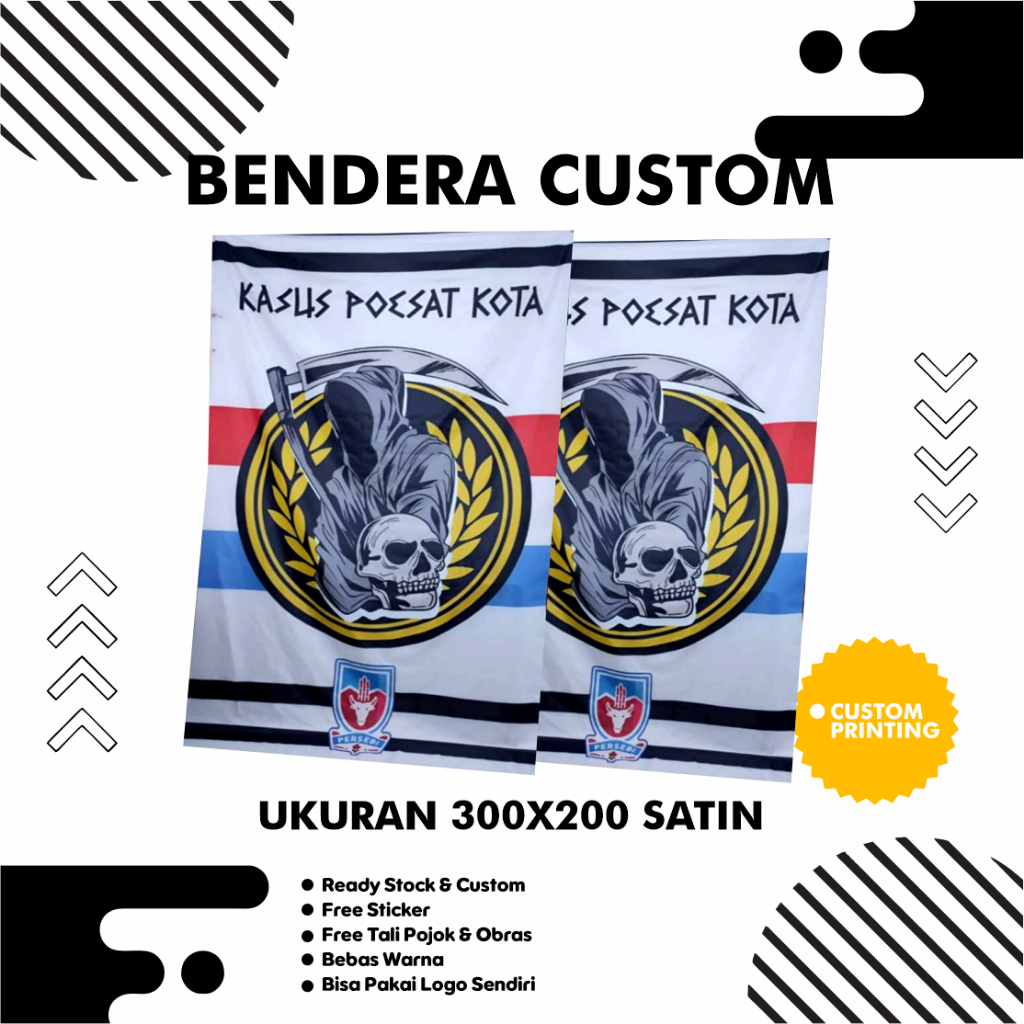 BENDERA CUSTOM 300X200 KAIN SATIN