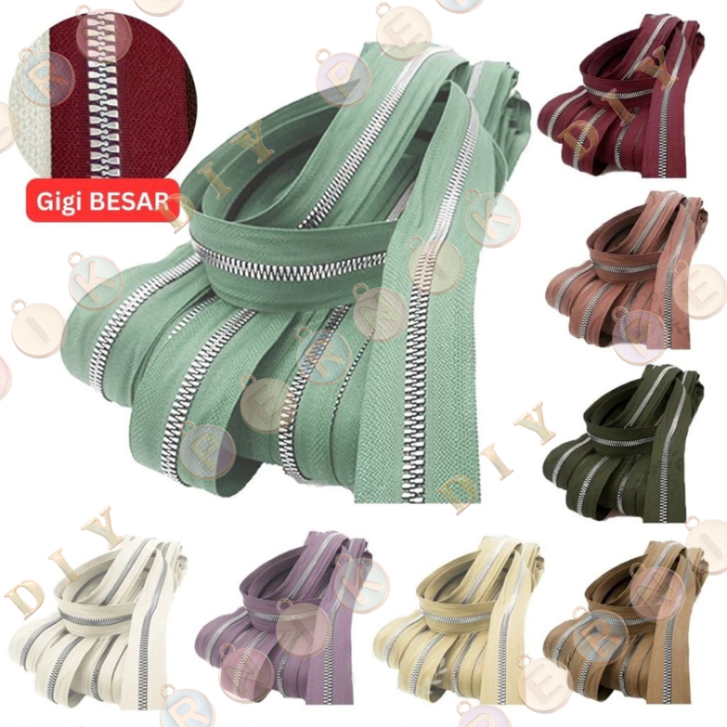 Daun Resleting BESI (2 Arah - GIGI BESAR) BESI No. 5B Nekel - Aksesoris Tas (IMPORT)