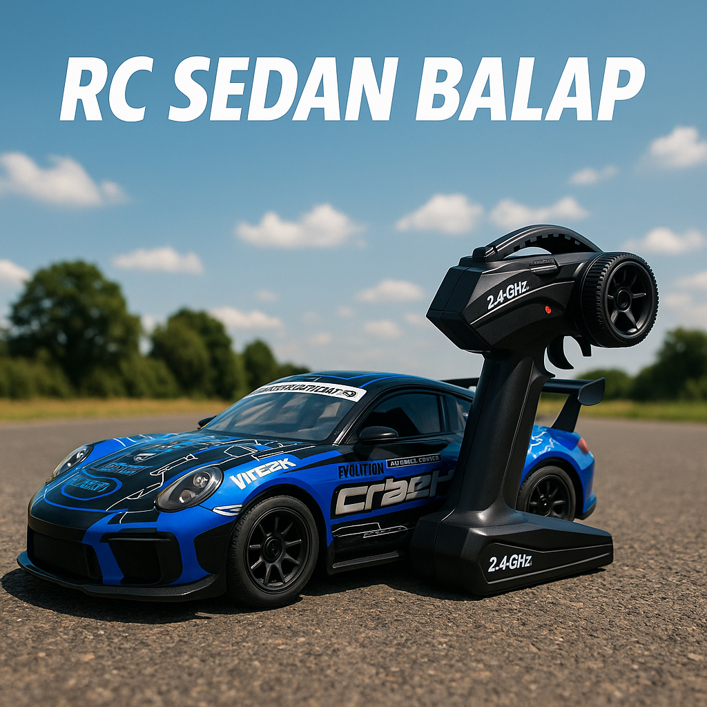 RC Mainan Mobil Remot Kontrol Sonic Xtreme Sport Sedan Balap Suspensi Super Jumbo Batre Cas