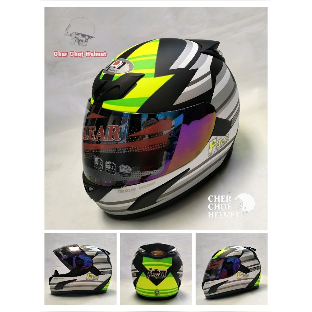 Helm Fullface Jpn Motif F3 Pro Green