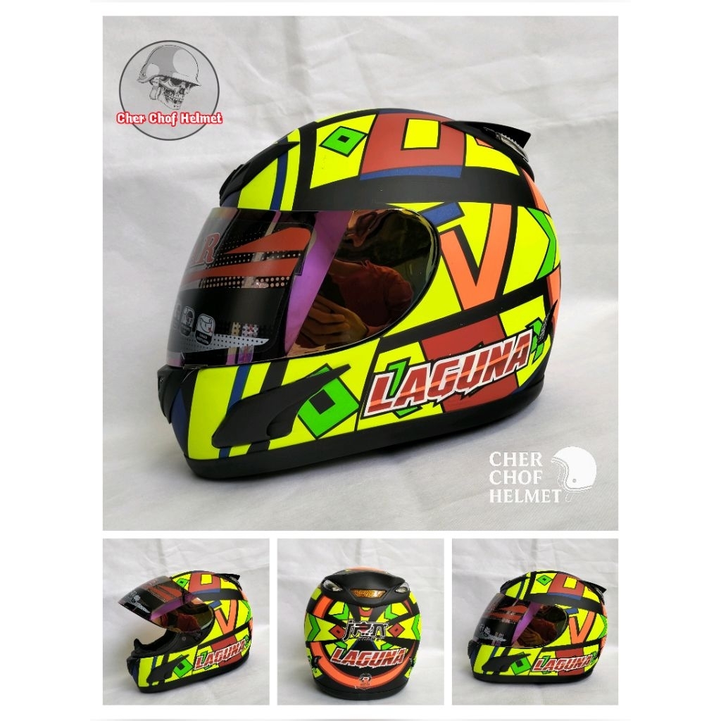 Helm Fullface Jpn Motif Laguna Yello flou