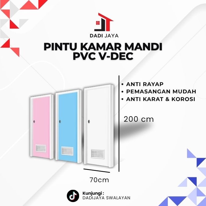 pintu kamar mandi pintu murah pintu pvc pintu kamar mandi plastik v-dec