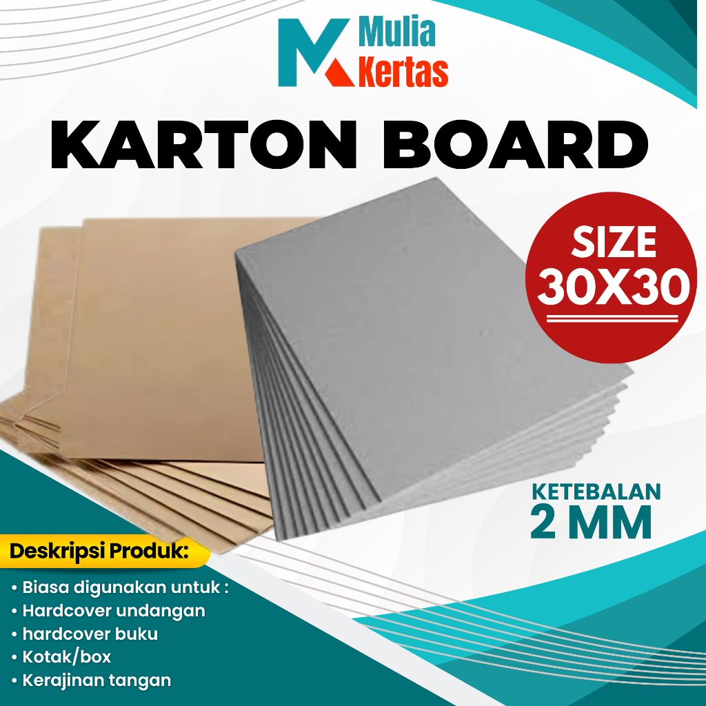 KARTON BOARD, KARTON BOT, KARTON TEBAL YELLOW BOARD WARNA KUNING/ABU (SIZE 30X30 -  TEBAL 2 MM)