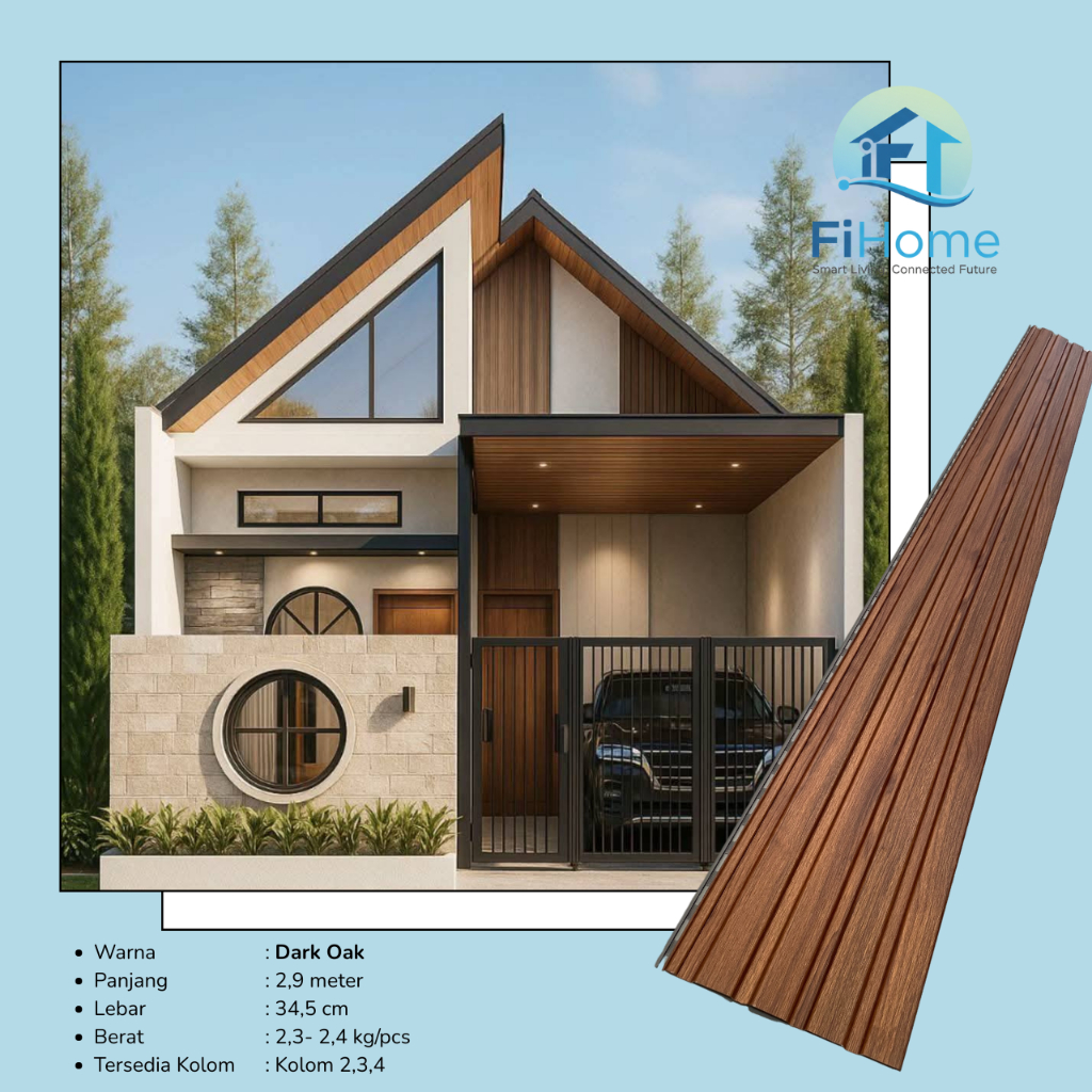 PVC Plafon Dinding PVC Soffit Panel Indoor Outdoor Plafond Wall Panel Dark Oak