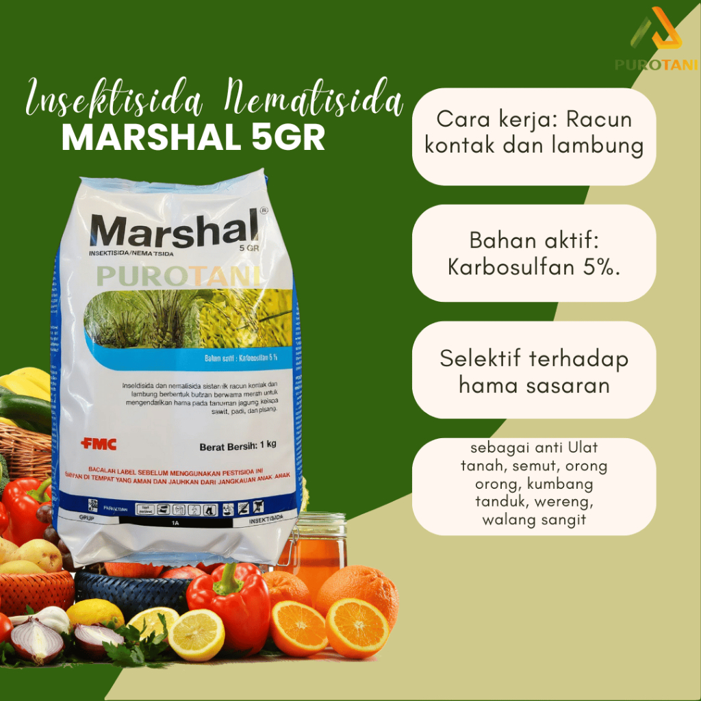 Insektisida Sistemik Nematisida Marshal 5GR Untuk Ulat