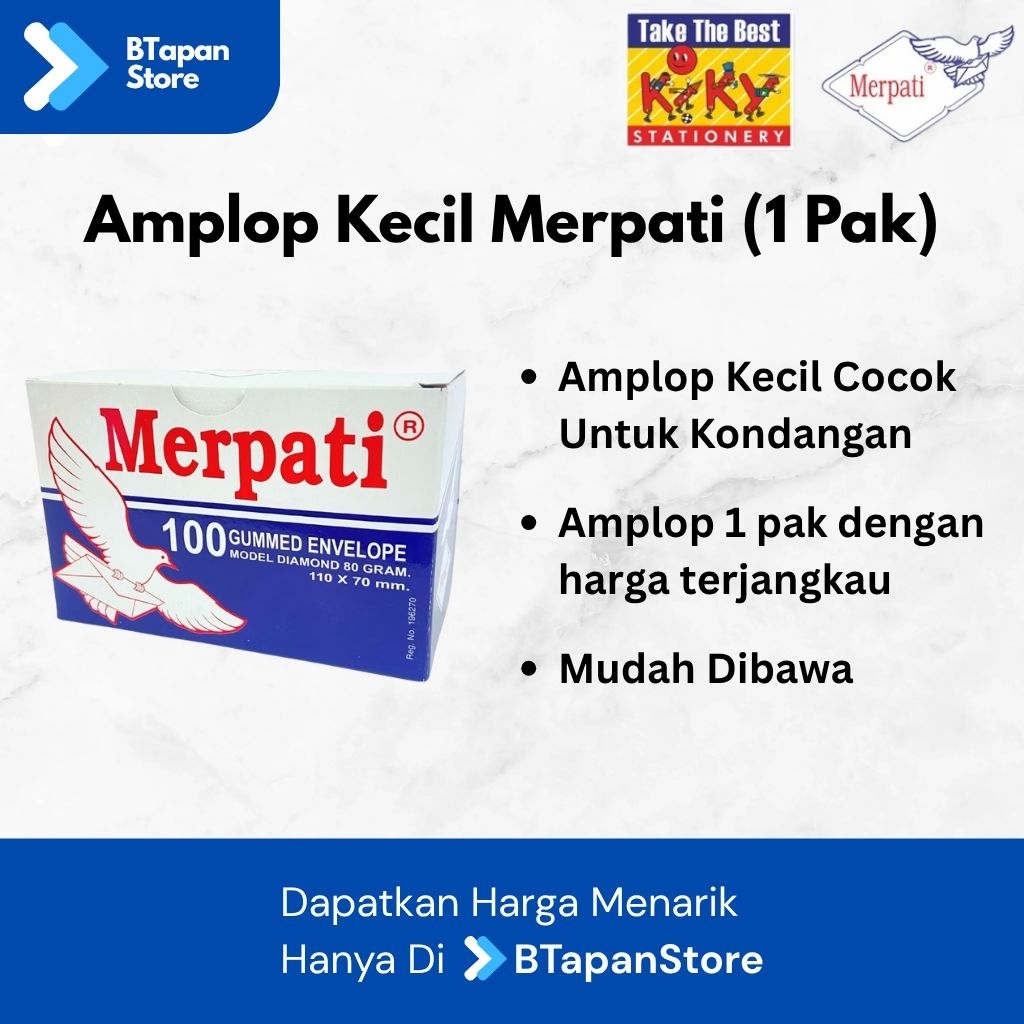 Amplop Kecil Merpati / Amplop Kondangan MERPATI (1 SLOP ISI 5 BOX)