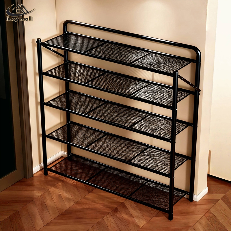 Rak Sepatu Lipat Stainless 3-6 Susun Rak Sandal Baja Karbon Rak Sepatu Penyimpanan portable Kokoh