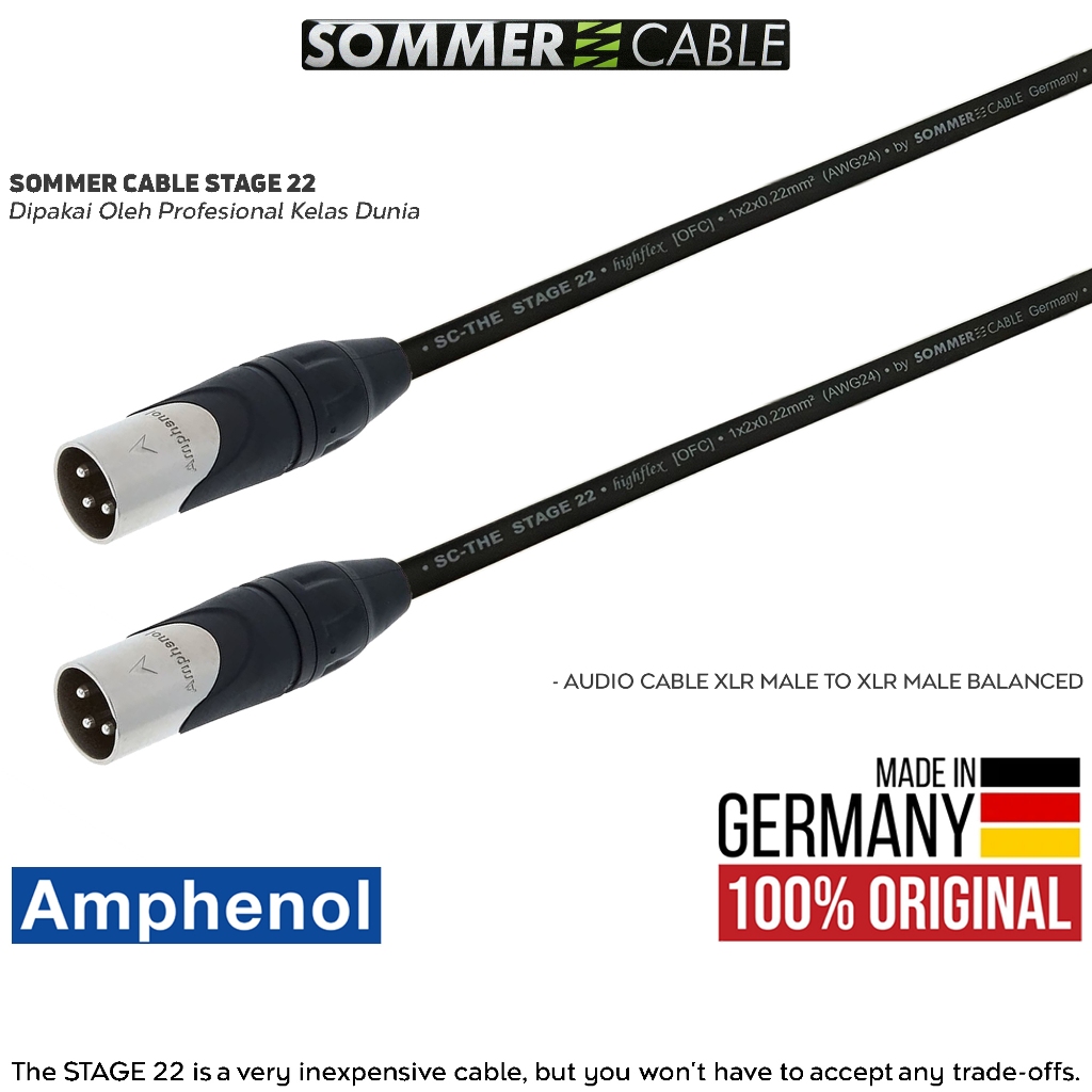 Sommer-Amphenol | Kabel Audio XLR Male to XLR Male Balanced