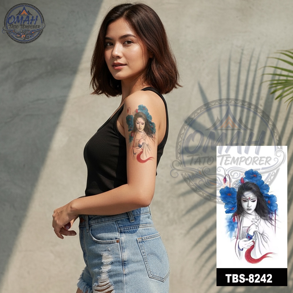 Tatto Temporer Wanita China 8242 Aman 2-5 Hari Tato Temporary Tempel Sementara Anti Air