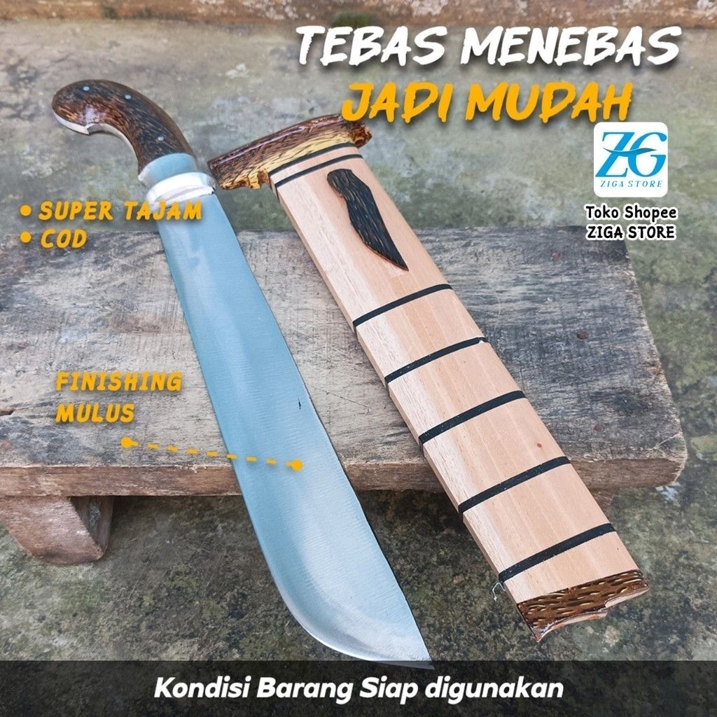 New Golok Cibatu KAYU JATI BAJA WILLYS DURALIUM SEBAGUNA PANJANG 40 CM REAL PICT GOLOK KEBUN/GOLOK K