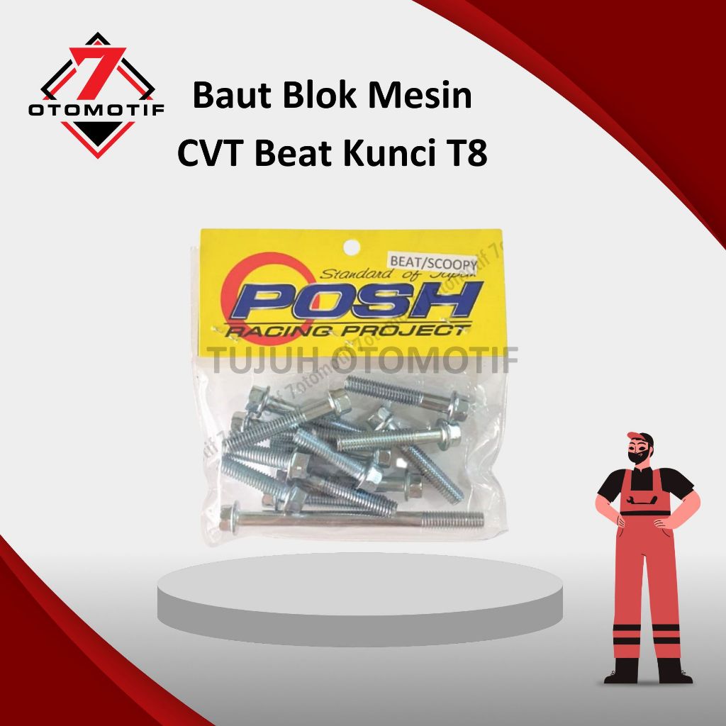 Baut Blok Mesin CVT Crankcase Kanan Kiri Beat Scoopy Fi