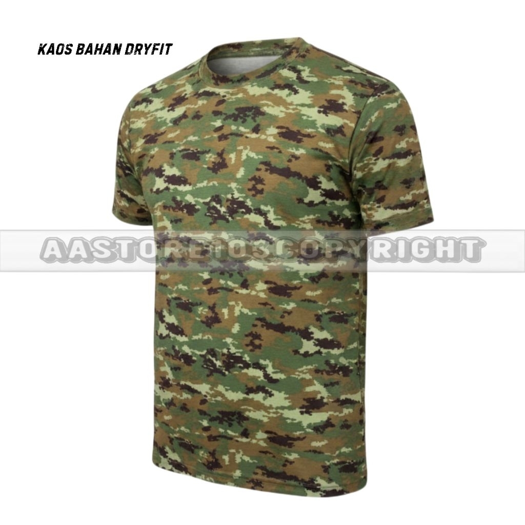 KAOS LORENG SAGE GREEN BAHAN FULL DRYFIT LENGAN PENDEK