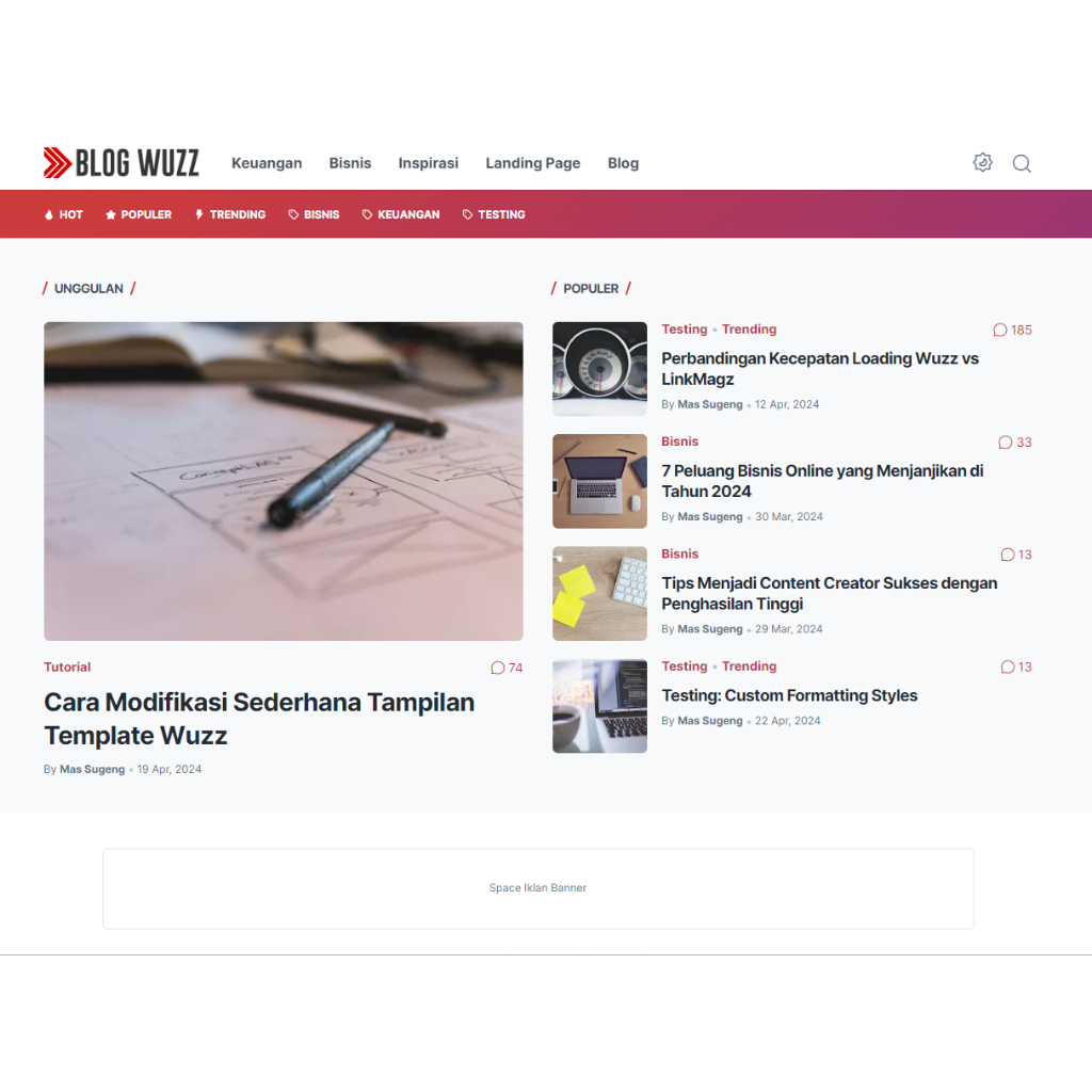 Template Blogger Premium Wuzz