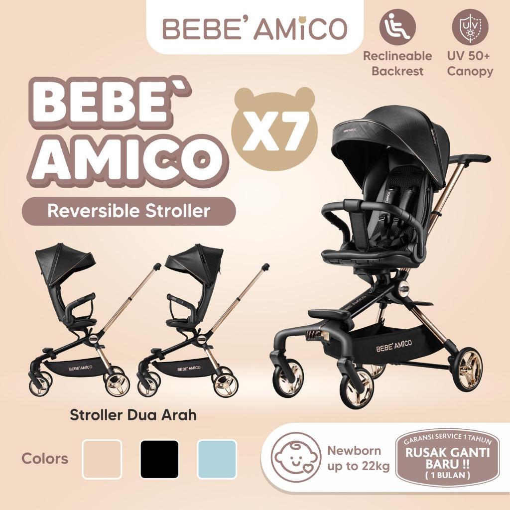 BEBE AMICO X7 Stroller / Reversible Stroller / Kereta Bayi Dua Arah / Stroller 2 Arah Lipat