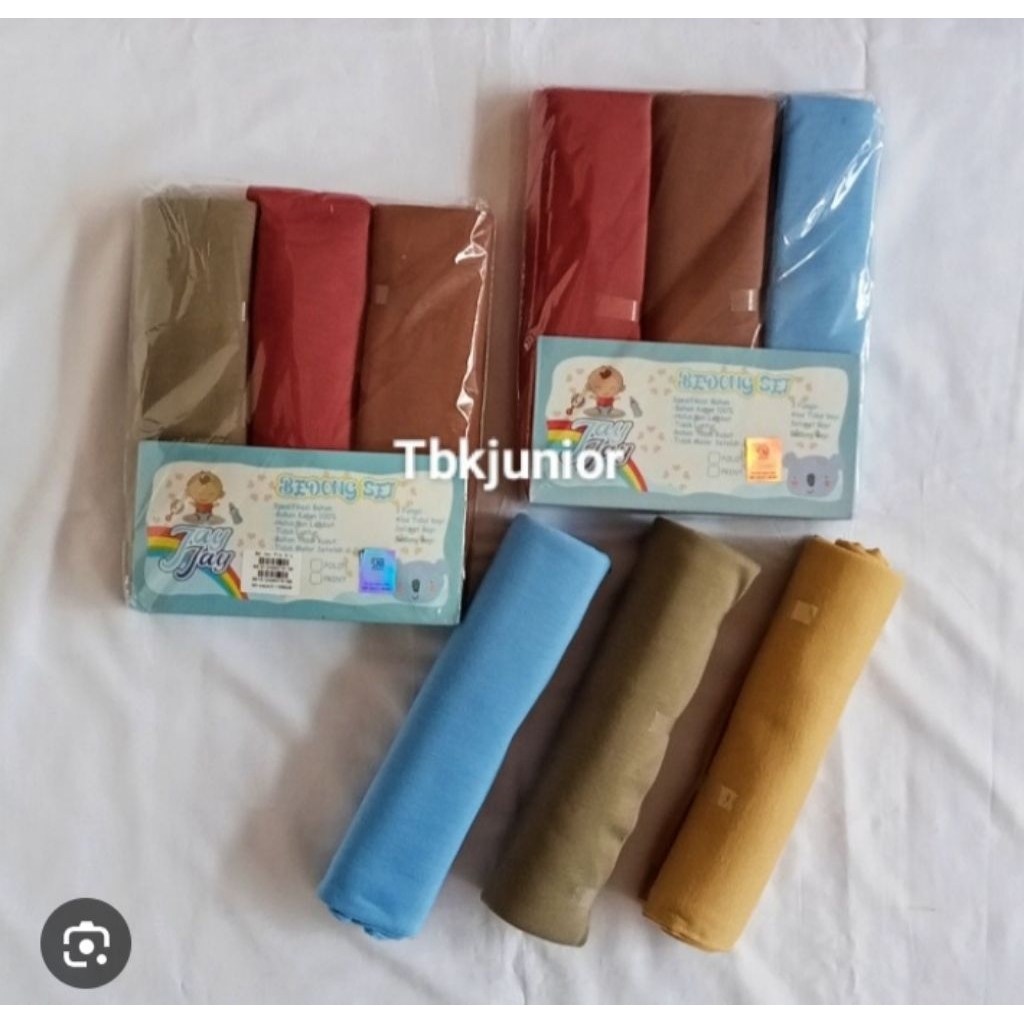 Bedong bayi polos 3 pcs sni / kain bedong selimut bayi katun polos