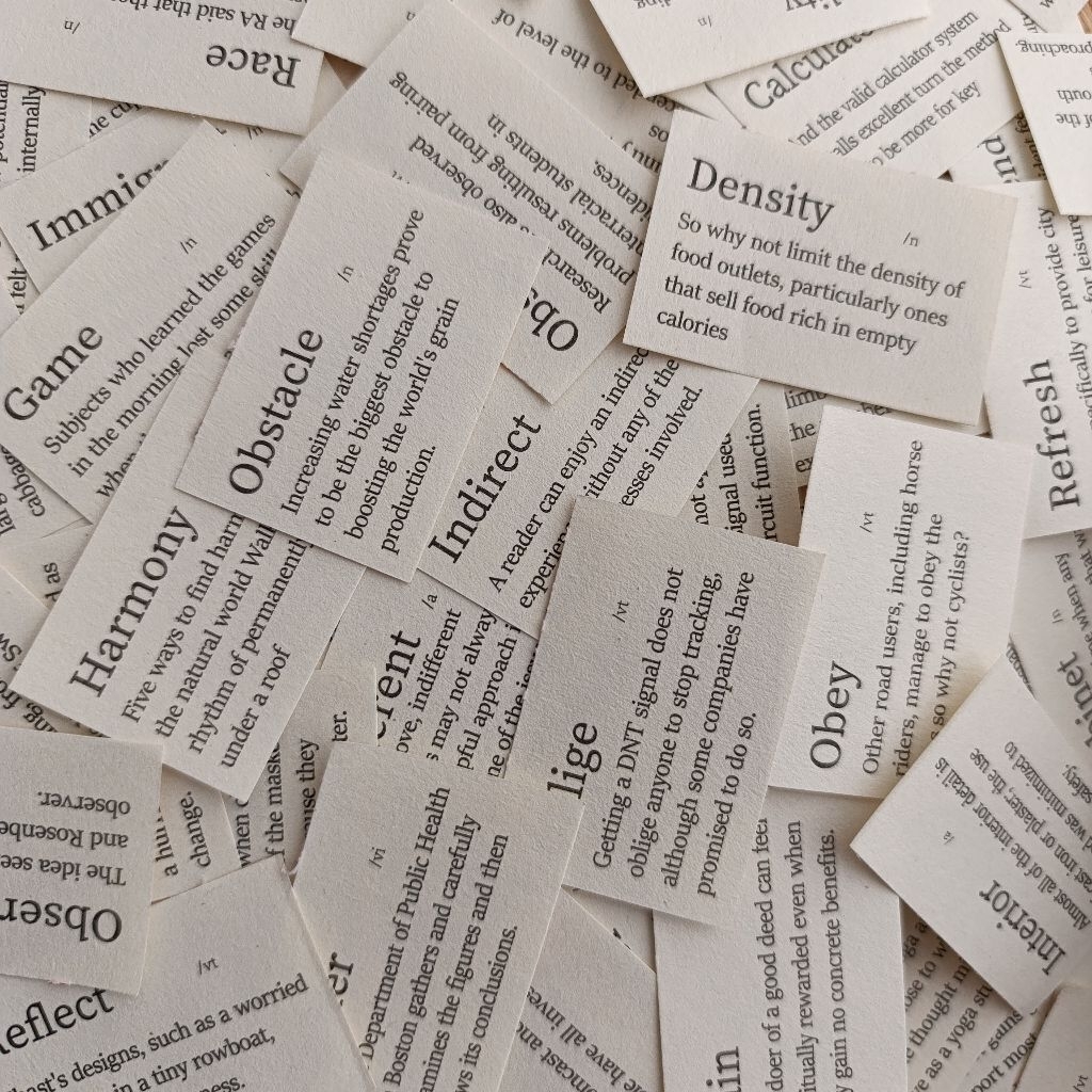 {Aleannasya} - (20 lembar)  KERTAS KATA-KATA KAMUS GAYA VINTAGE / VINTAGE QUOTES PAPER / KERTAS MOTI