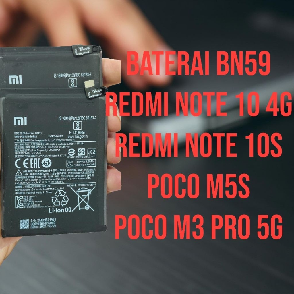 BATERAI BATERAI BATU BATERAI REDMI NOTE 10 4G  BATERAI REDMI NOTE 10S BATERAI POCO M5S BATERAI POCO 