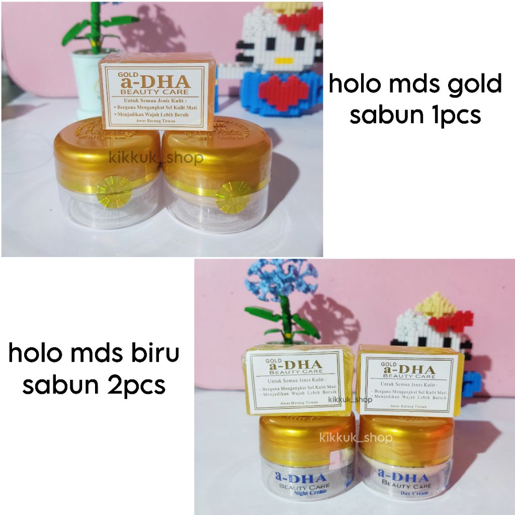 Paket Cream ADHA Gold MDS || A-Dha Holo Biru/ Gold Original Bpom