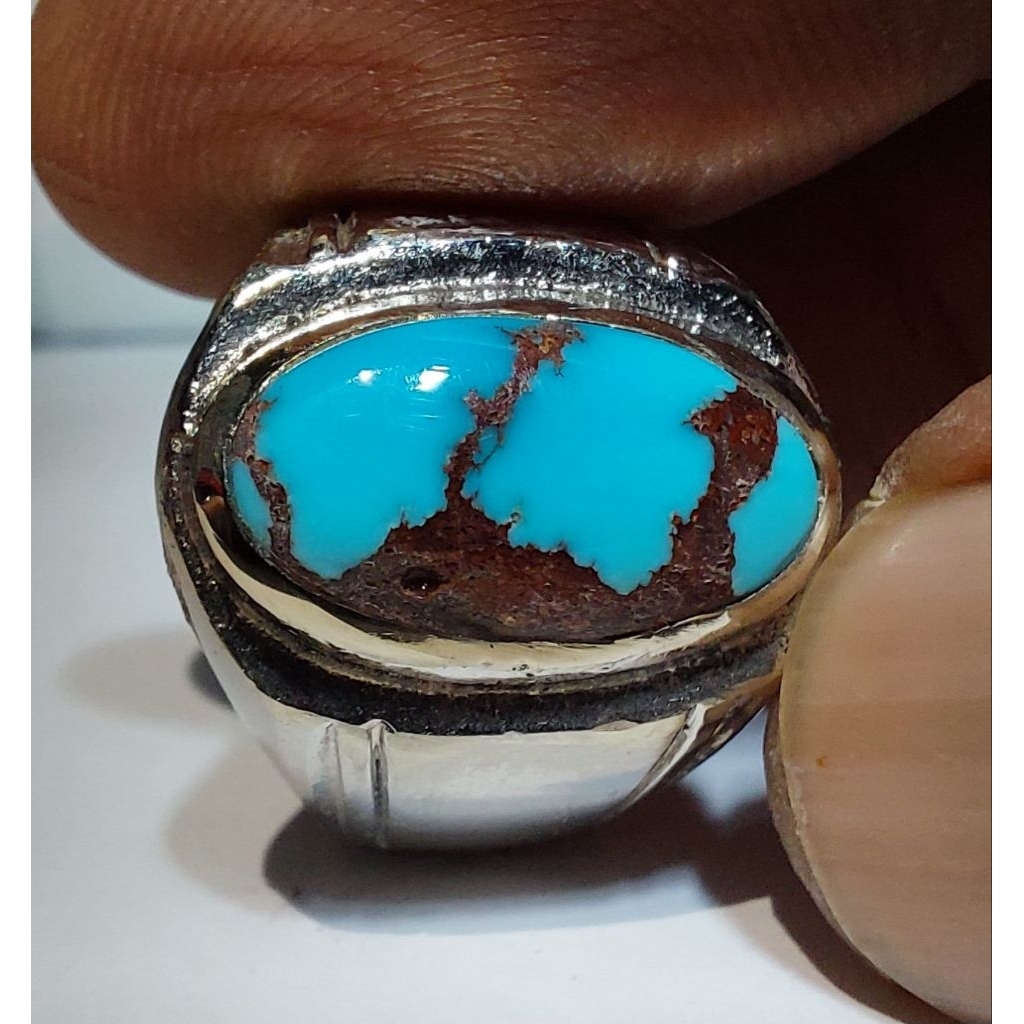 PIRUS MESIR BIRU MUDA GRADASI EST DIM 15x8x5 RING 8