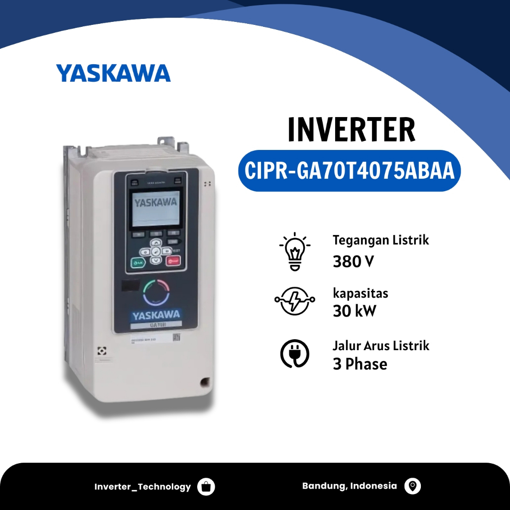 YASKAWA 30KW / 37KW 400V INVERTER  CIPR-GA70T4075ABAA Baru