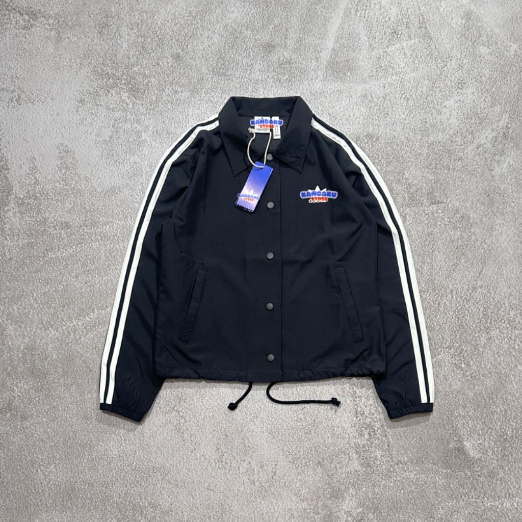 JACKET COACH CASUAL SPORTY WOMEN ADDS HITAM
