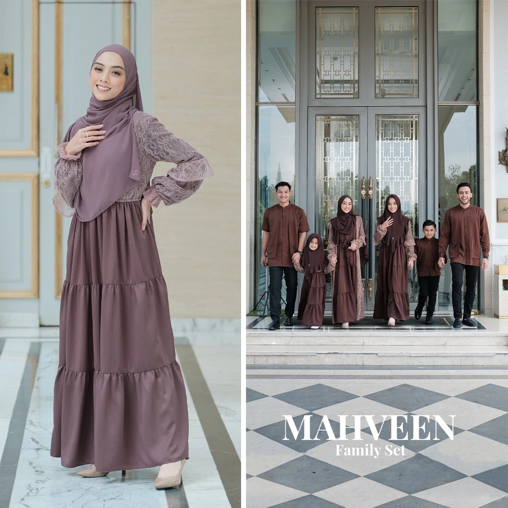Zayra Hijab | Gamis Dewasa Mahveen Non Outer - Baju Couple Pasangan Keluarga Kondangan Lebaran Kekin