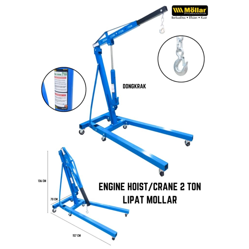Mollar Hoist engine crane 2T / dongkrak mesin mobil 2ton / engine crane 2T