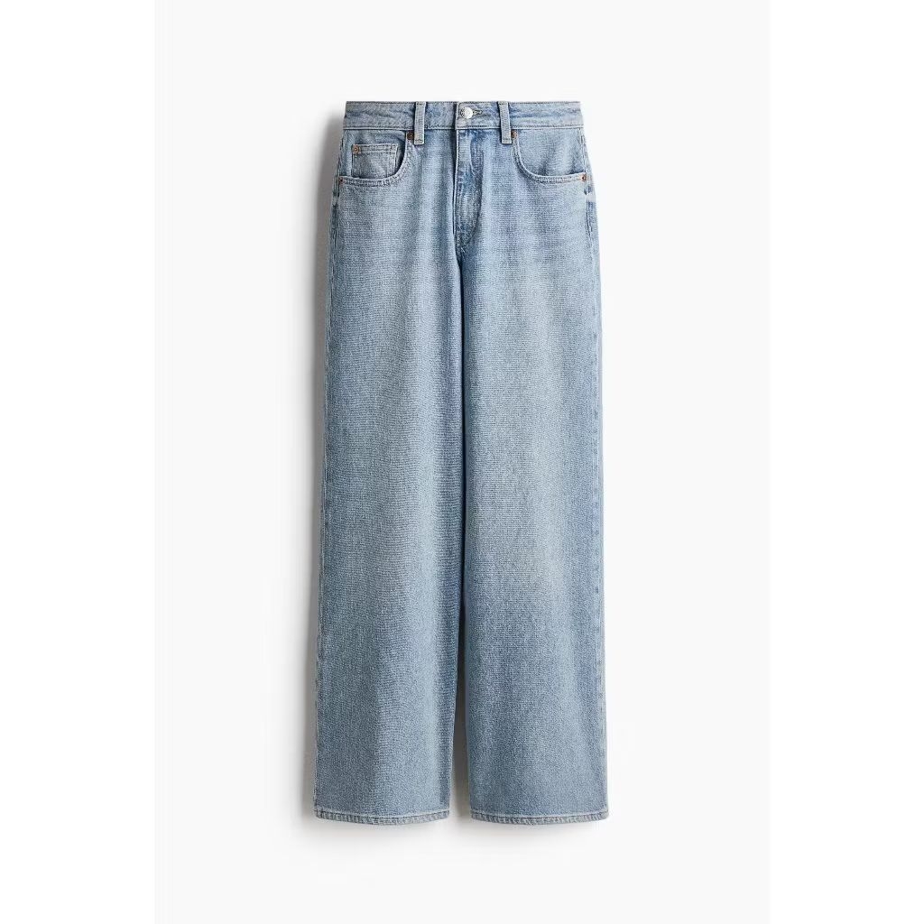 H&M Celana Panjang Kulot Wide Leg Jeans Denim Cewek Wanita