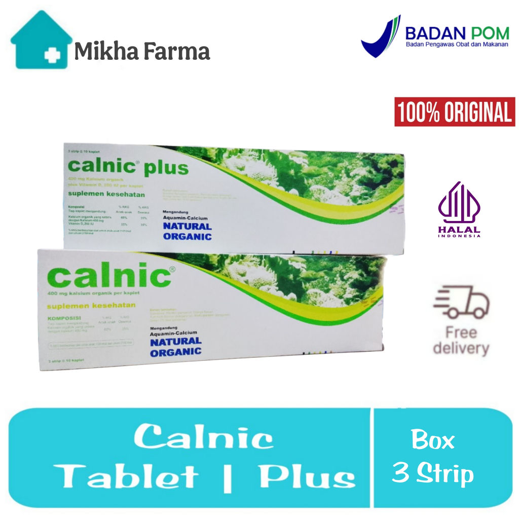 Calnic Tablet | Calnic Plus / Box 30 Tablet - Suplemen  Kalsium D3 Ibu Hamil Osteoporosis