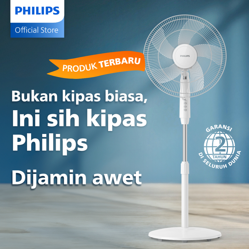 Baru Kipas Angin Philips, Kipas Angin Berdiri, Kipas Philips ACP620/00 - Putih - Lebih Kencang, Lebi