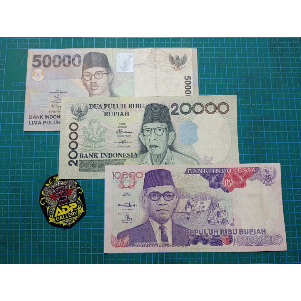 Paket MURAH HEMAT 3 lembar Uang kertas kuno Asli indonesia Campur sesuai Foto